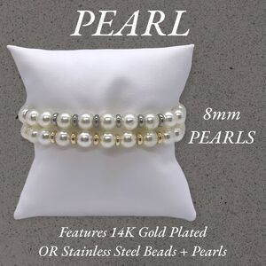 NWT Wool + Pepper Co. Pearl & Gold OR Silver Bracelet